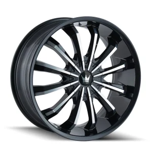 Mazzi – FUSION – Black – 24″x9.5″ 30mm – Summer Wheels – 341-24937B